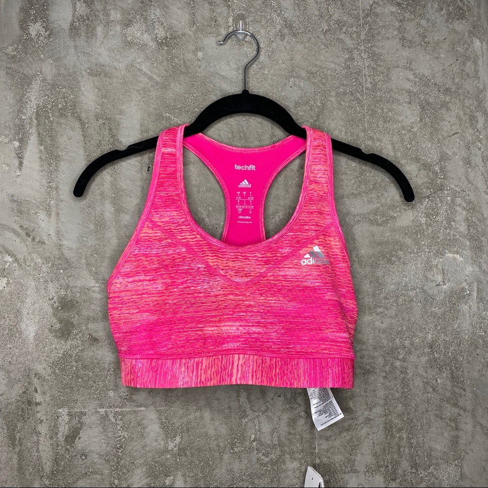 Adidas | Hot Pink Heather Sports Bra Small